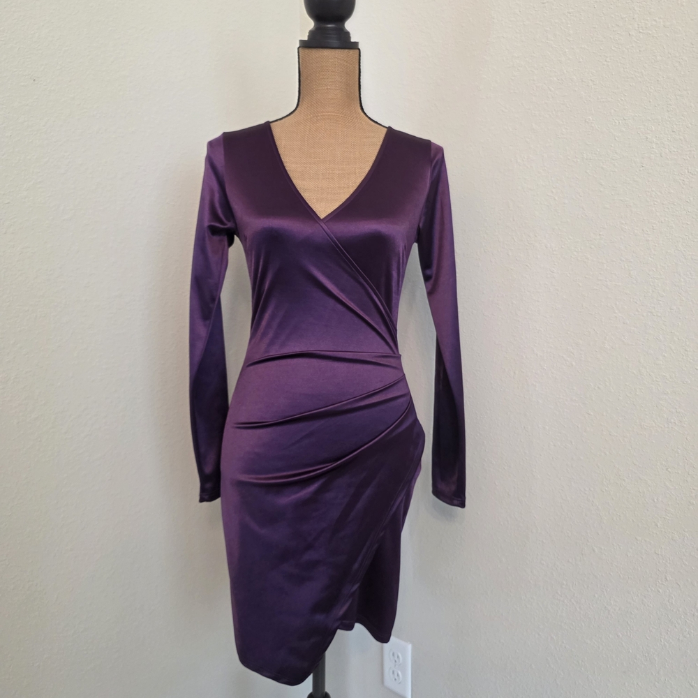 Hello Miss Asymmetrical Satin Dress